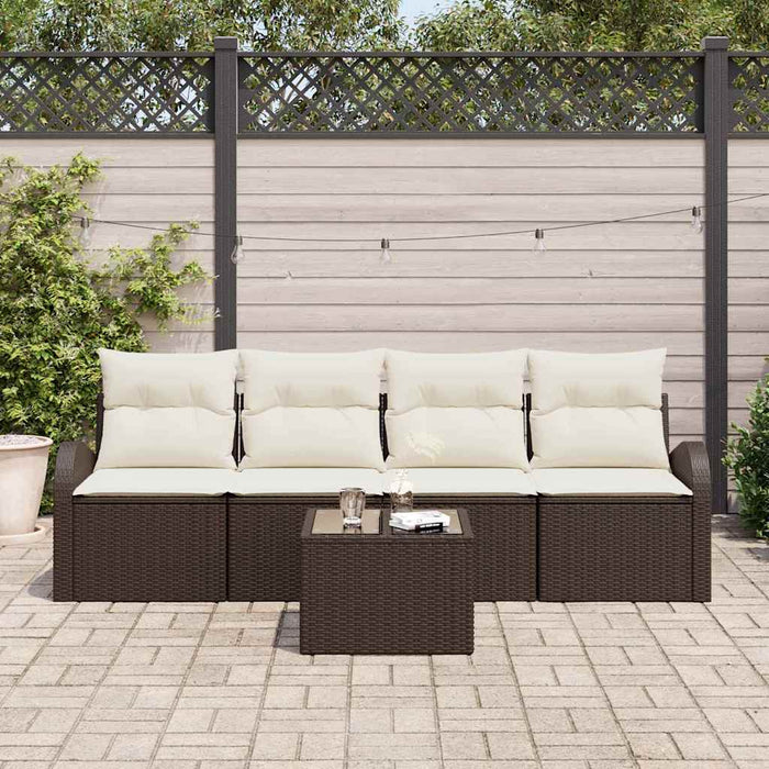 Set de canapele pentru grădină 5 pcs Maro 55 x 55 x 37 cm - WALTI WALTI