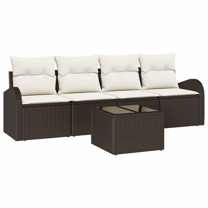 Set de canapele pentru grădină 5 pcs Maro 55 x 55 x 37 cm - WALTI WALTI