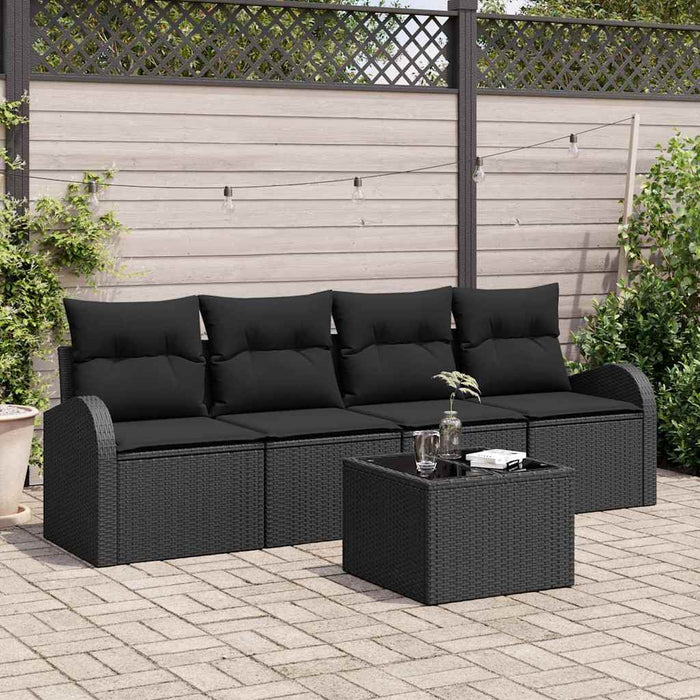 Set de canapele pentru grădină Negru 55 x 55 x 37 cm poliratan - WALTI WALTI