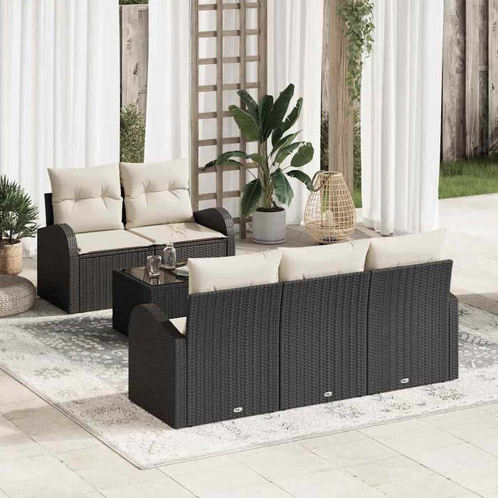Set de canapele pentru grădină 6 pcs Negru 55 x 55 x 37 cm - WALTI WALTI