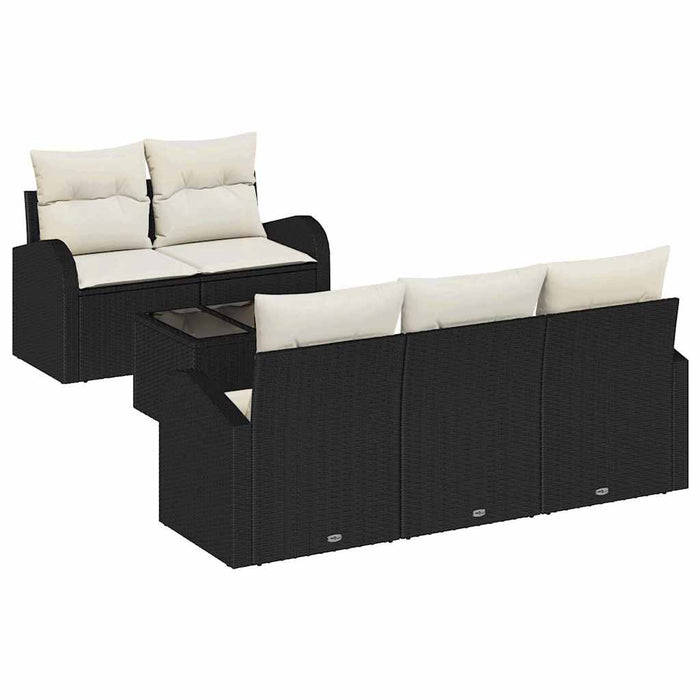 Set de canapele pentru grădină 6 pcs Negru 55 x 55 x 37 cm - WALTI WALTI