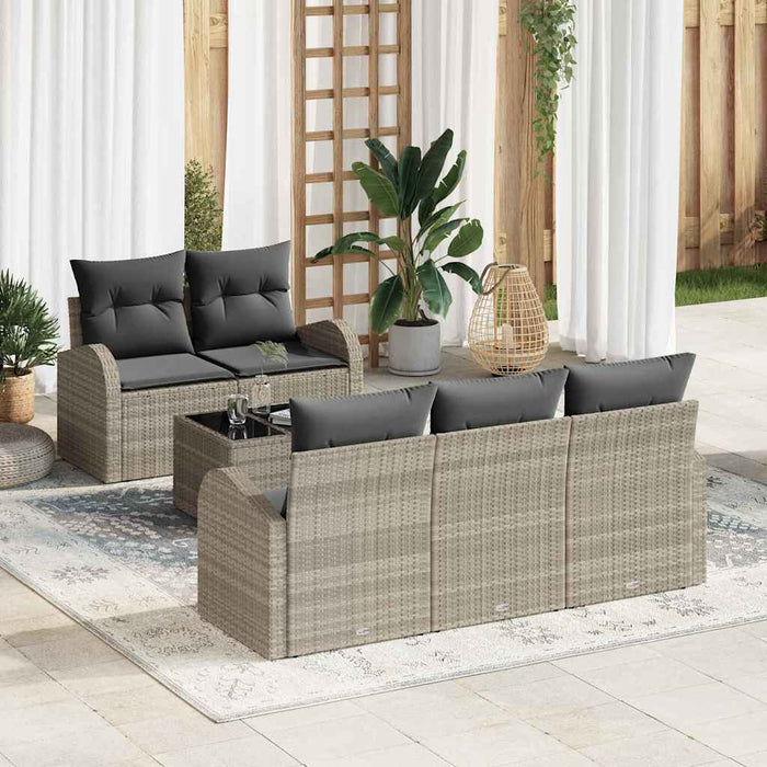 Set de canapele pentru grădină cu pernă 6 pcs Gri deschis - WALTI WALTI