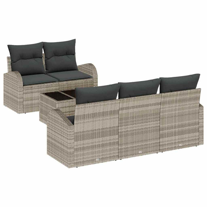 Set de canapele pentru grădină cu pernă 6 pcs Gri deschis - WALTI WALTI