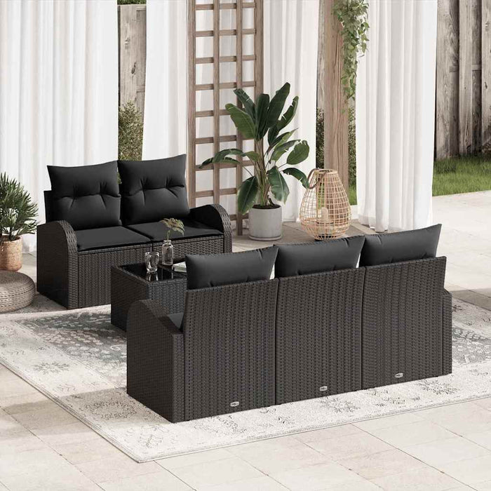 Set de canapele pentru grădină Negru 55 x 55 x 37 cm poliratan - WALTI WALTI