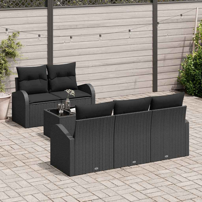 Set de canapele pentru grădină Negru 55 x 55 x 37 cm poliratan - WALTI WALTI