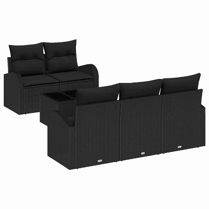 Set de canapele pentru grădină Negru 55 x 55 x 37 cm poliratan - WALTI WALTI