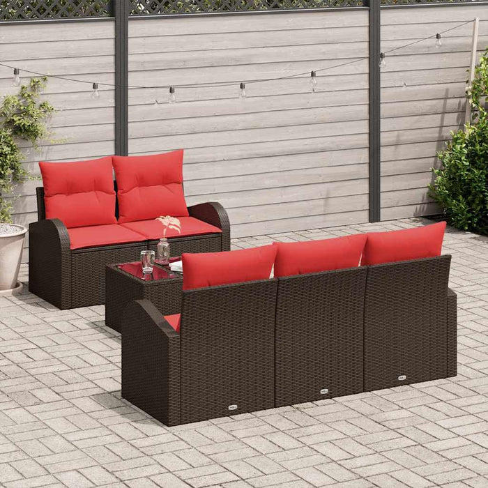 Set de canapea cu pernă 6 pcs Maro Poliester - WALTI WALTI