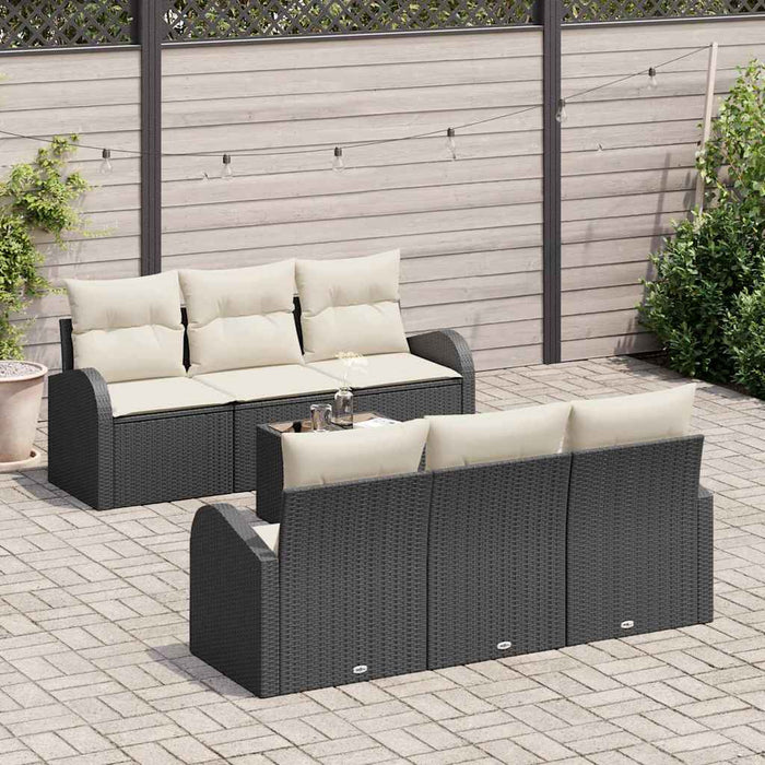 Set de canapele pentru grădină 7 pcs Negru 55 x 55 x 37 cm - WALTI WALTI