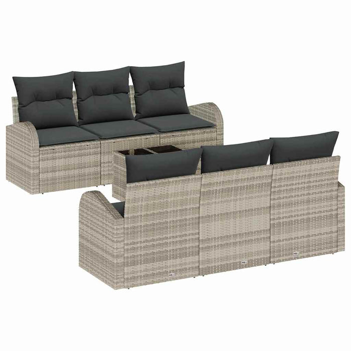 Set de canapele pentru grădină cu pernă 7 pcs Gri deschis - WALTI WALTI