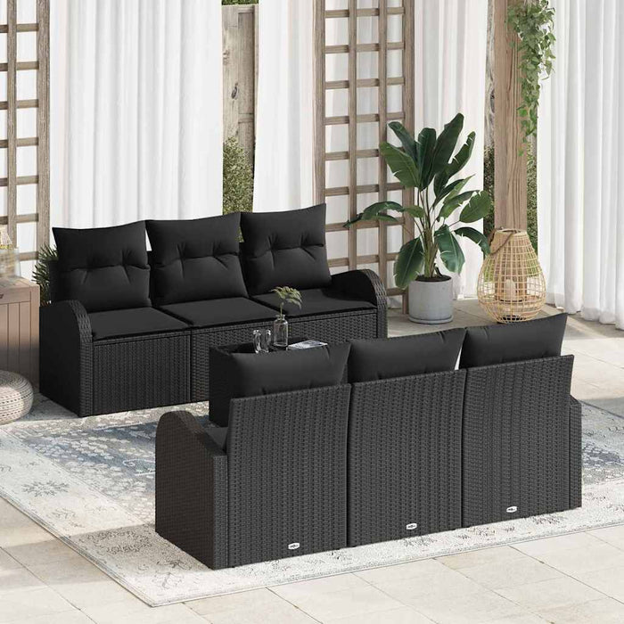 Set de canapele pentru grădină Negru 55 x 55 x 37 cm poliratan - WALTI WALTI
