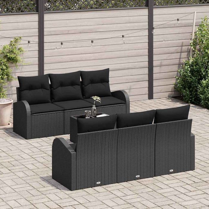 Set de canapele pentru grădină Negru 55 x 55 x 37 cm poliratan - WALTI WALTI