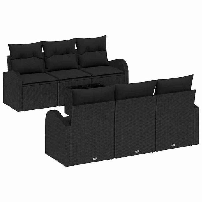 Set de canapele pentru grădină Negru 55 x 55 x 37 cm poliratan - WALTI WALTI