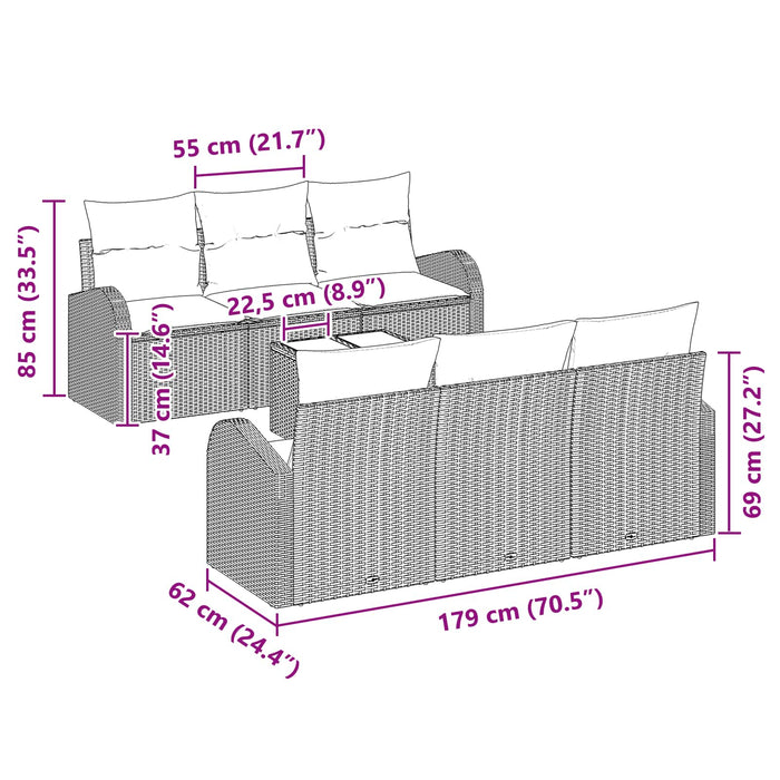 Set de canapele pentru grădină Maro 55 x 55 x 37 cm poliratan - WALTI WALTI