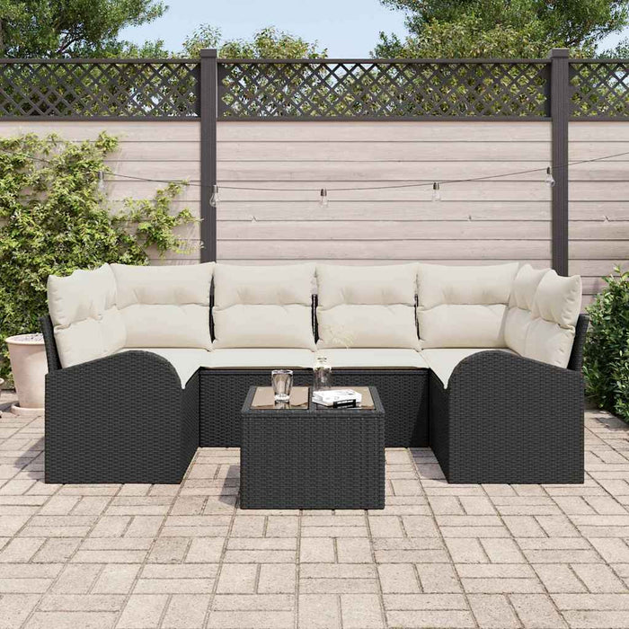 Set de canapele pentru grădină 7 pcs Negru 55 x 55 x 37 cm - WALTI WALTI