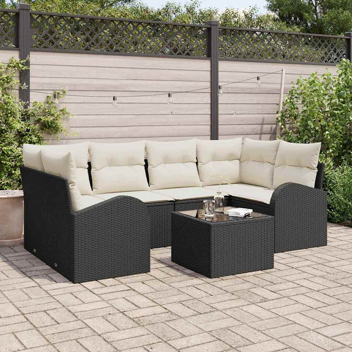 Set de canapele pentru grădină 7 pcs Negru 55 x 55 x 37 cm - WALTI WALTI