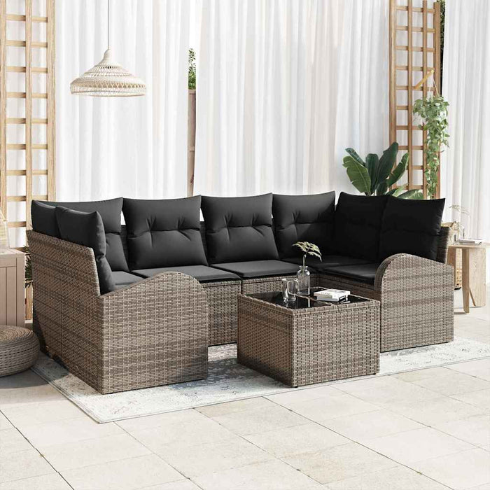 Set de canapele pentru grădină 7 pcs Gri 55 x 55 x 37 cm - WALTI WALTI