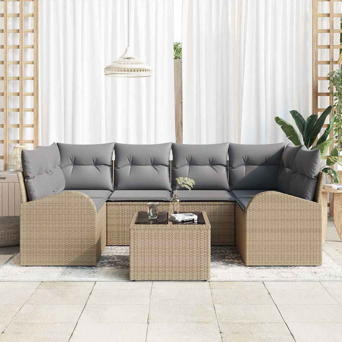 Set de canapele pentru grădină 7 pcs Bej 55 x 55 x 37 cm - WALTI WALTI
