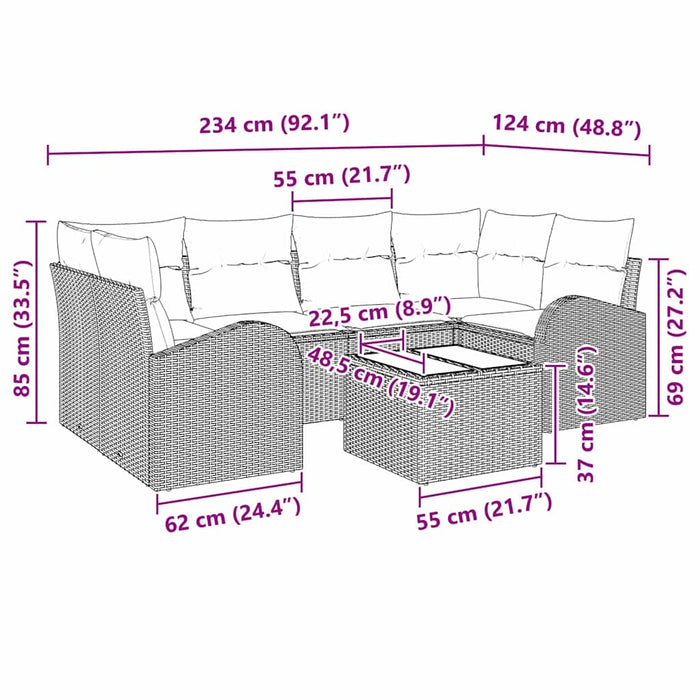 Set de canapele pentru grădină 7 pcs Bej 55 x 55 x 37 cm - WALTI WALTI