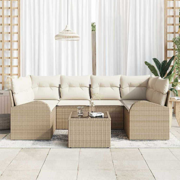 Set de canapele pentru grădină Bej 55 x 55 x 37 cm poliratan WALTI