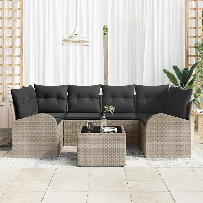 Set de canapele pentru grădină cu pernă 7 pcs Gri deschis - WALTI WALTI