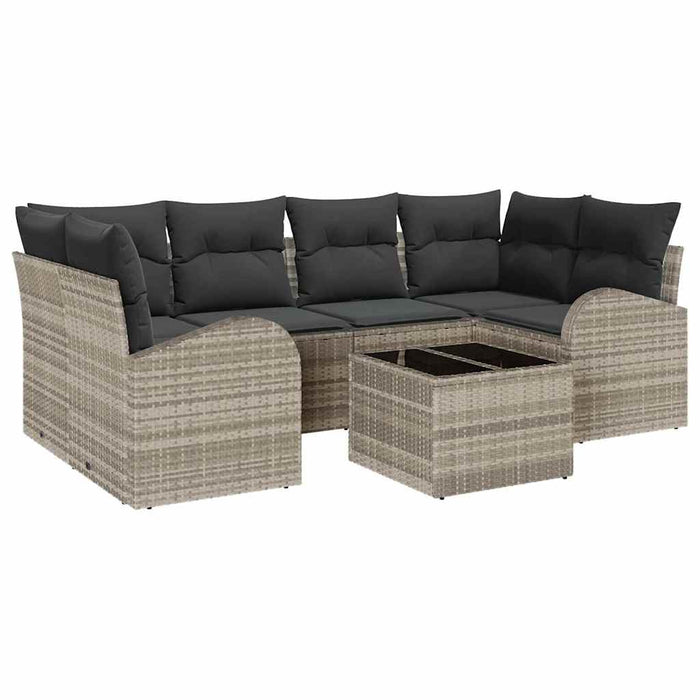 Set de canapele pentru grădină cu pernă 7 pcs Gri deschis - WALTI WALTI