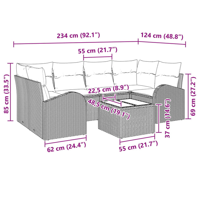 Set de canapele pentru grădină Maro 55 x 55 x 37 cm poliratan - WALTI WALTI