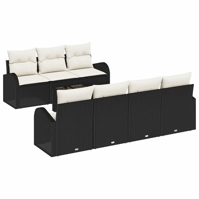 Set de canapele pentru grădină 8 pcs Negru 55 x 55 x 37 cm - WALTI WALTI
