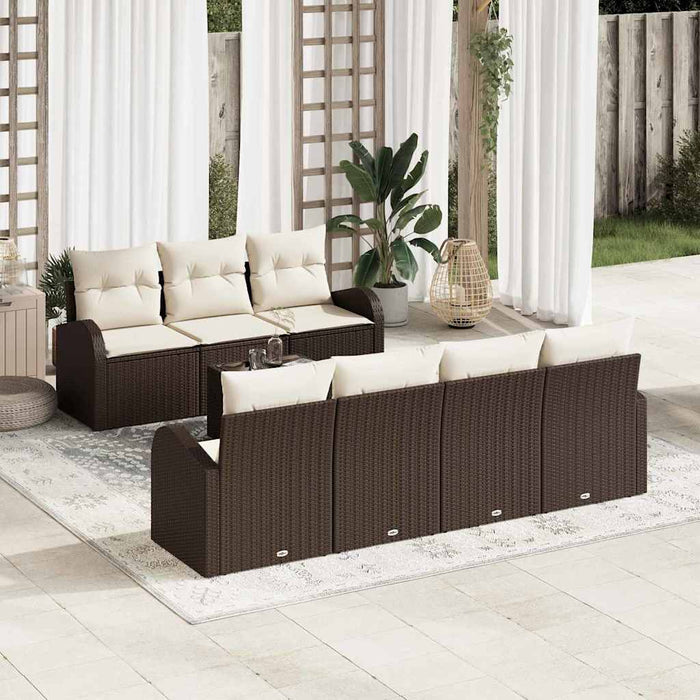 Set de canapele pentru grădină 8 pcs Maro 55 x 55 x 37 cm - WALTI WALTI