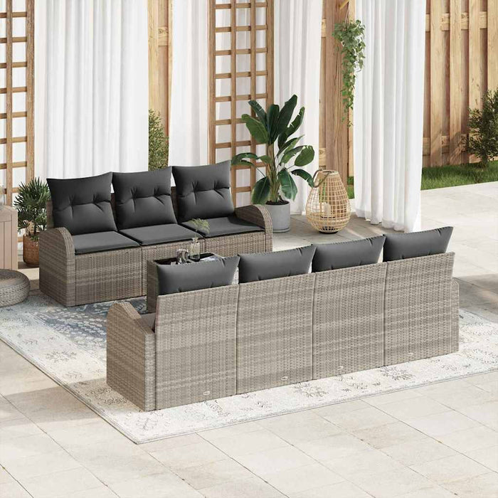 Set de canapele pentru grădină 8 pcs Gri deschis - WALTI WALTI