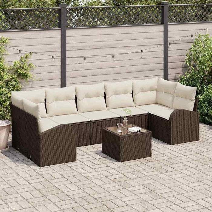 Set de canapele pentru grădină 8 pcs Maro 55 x 55 x 37 cm - WALTI WALTI
