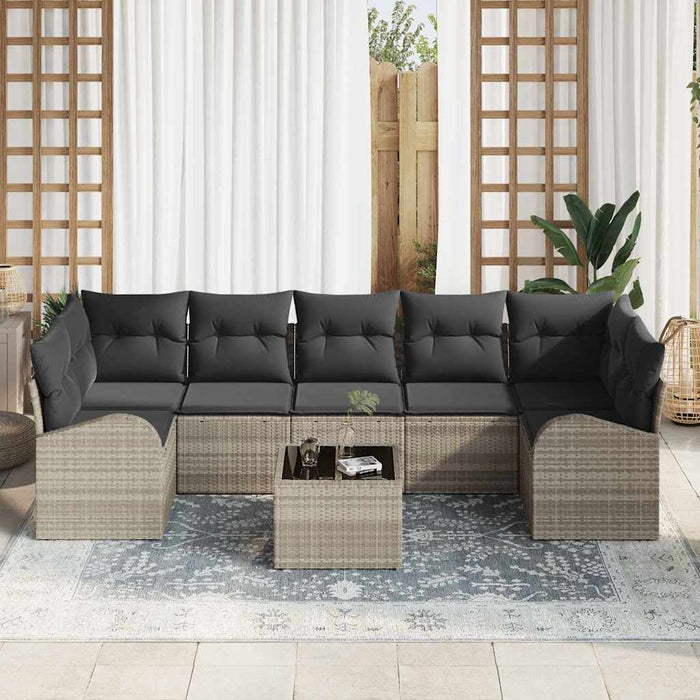 Set de canapele pentru grădină 8 pcs Gri deschis - WALTI WALTI