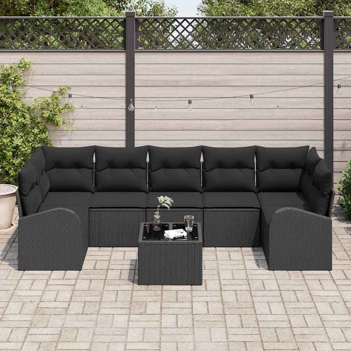 Set de canapele pentru grădină Negru 55 x 55 x 37 cm poliratan - WALTI WALTI