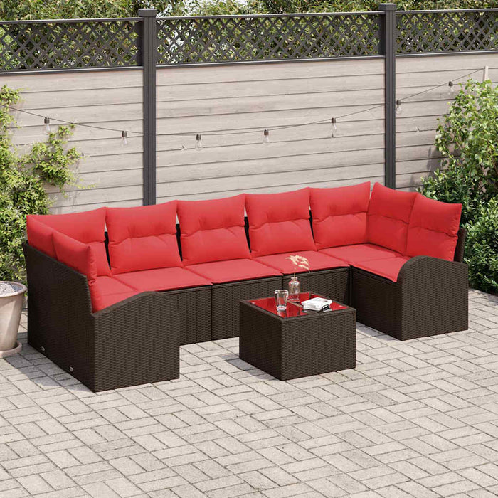 Set de canapele pentru grădină Maro și roșu 55 x 55 x 37 cm - WALTI WALTI