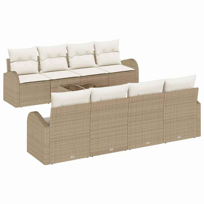 Set de canapele pentru grădină 7 pcs Bej și Alb 55 x 55 x 37 cm - WALTI WALTI