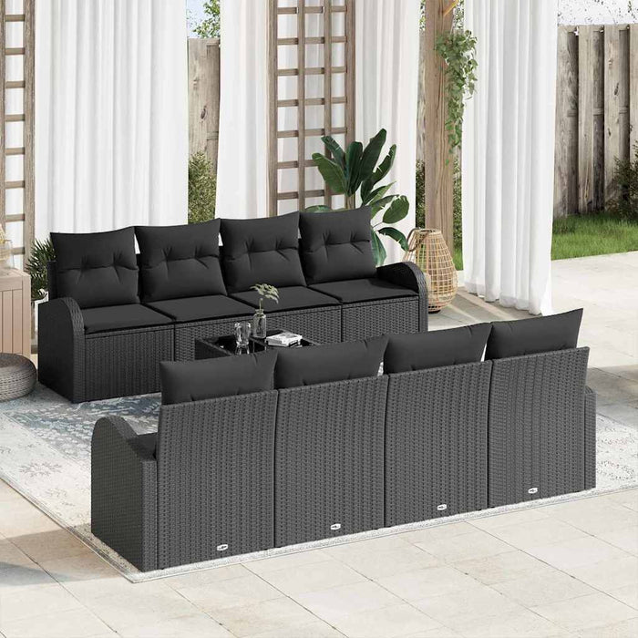 Set de canapele pentru grădină 7 pcs Negru 55 x 55 x 37 cm - WALTI WALTI