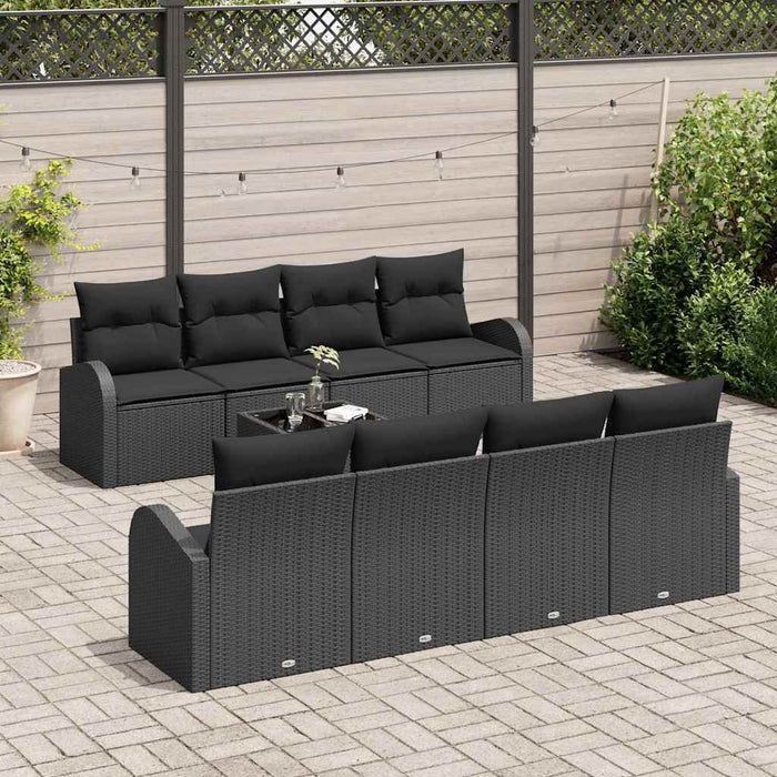 Set de canapele pentru grădină 7 pcs Negru 55 x 55 x 37 cm - WALTI WALTI