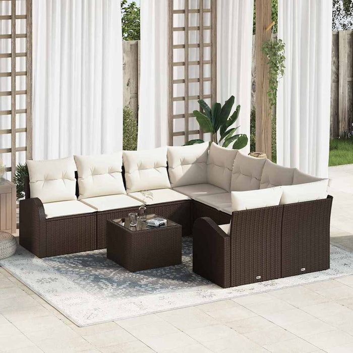 Set de canapele pentru grădină 9 pcs Maro 55 x 55 x 37 cm - WALTI WALTI