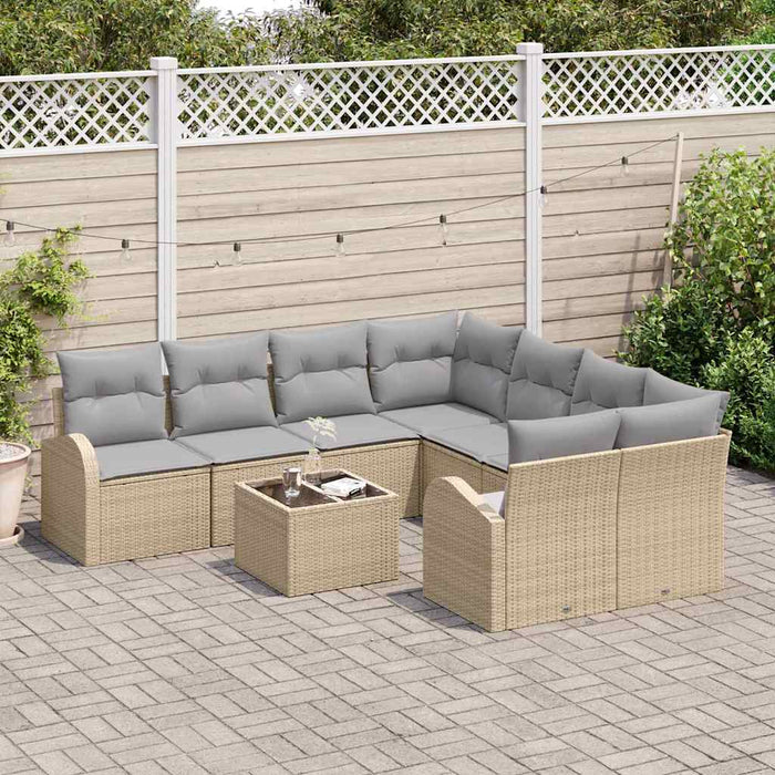 Set de canapele pentru grădină 9 pcs Bej 55 x 55 x 37 cm - WALTI WALTI