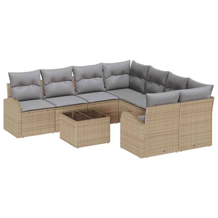 Set de canapele pentru grădină 9 pcs Bej 55 x 55 x 37 cm - WALTI WALTI