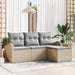 Set de canapele pentru grădină cu pernă 4 pcs Bej Rattan poli - WALTI WALTI