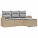Set de canapele pentru grădină cu pernă 4 pcs Bej Rattan poli - WALTI WALTI