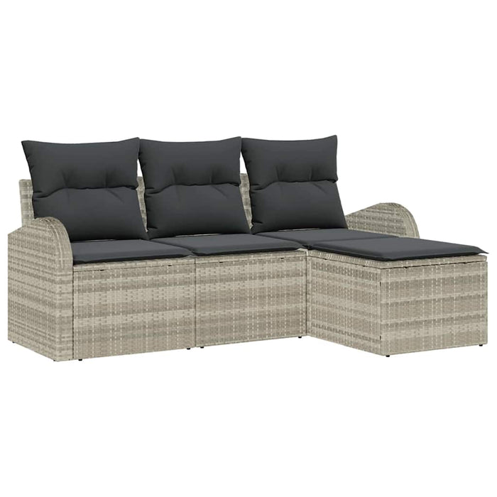Set de canapele pentru grădină 4 pcs Gri deschis Rattan poli - WALTI WALTI