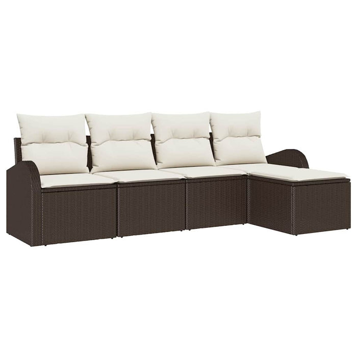 Set de canapele pentru grădină cu pernă 5 pcs Maro Rattan poli - WALTI WALTI