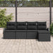 Set de canapele pentru grădină cu pernă 5 pcs Negru Rattan poli - WALTI WALTI