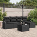 Set de canapele pentru grădină cu pernă 6 pcs Negru Rattan poli - WALTI WALTI