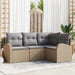 Set de canapele pentru grădină cu pernă 4 pcs Bej Rattan poli - WALTI WALTI