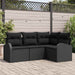 Set de canapele pentru grădină cu pernă 4 pcs Negru Rattan poli - WALTI WALTI
