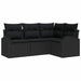 Set de canapele pentru grădină cu pernă 4 pcs Negru Rattan poli - WALTI WALTI