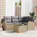 Set de canapele pentru grădină cu pernă 5 pcs Bej Rattan poli - WALTI WALTI