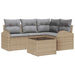 Set de canapele pentru grădină cu pernă 5 pcs Bej Rattan poli - WALTI WALTI